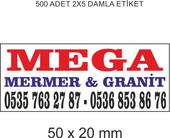 Sobe Reklam Normal Kesimli Damla Etiketler