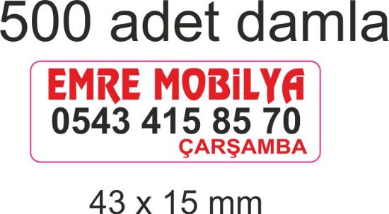 Sobe Reklam Normal Kesimli Damla Etiketler