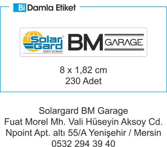 Sobe Reklam Normal Kesimli Damla Etiketler