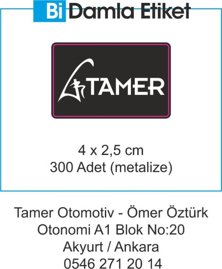Sobe Reklam Normal Kesimli Damla Etiketler