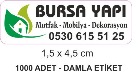 Sobe Reklam Normal Kesimli Damla Etiketler