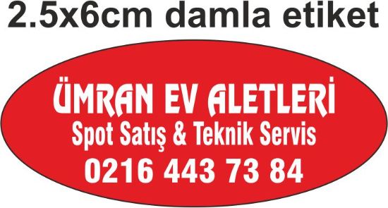 Sobe Reklam Normal Kesimli Damla Etiketler