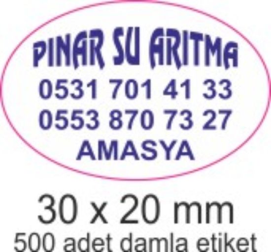 Sobe Reklam Normal Kesimli Damla Etiketler