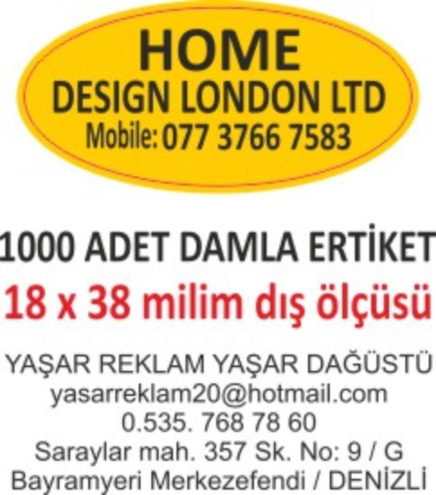 Sobe Reklam Normal Kesimli Damla Etiketler