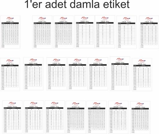 Sobe Reklam Normal Kesimli Damla Etiketler