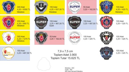 Sobe Reklam Normal Kesimli Damla Etiketler