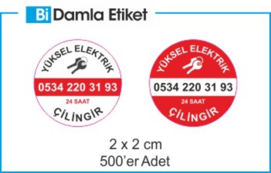 Sobe Reklam Normal Kesimli Damla Etiketler