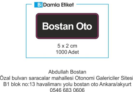 Sobe Reklam Normal Kesimli Damla Etiketler
