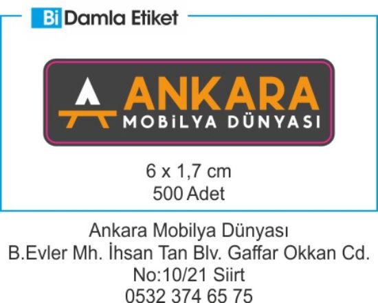 Sobe Reklam Normal Kesimli Damla Etiketler
