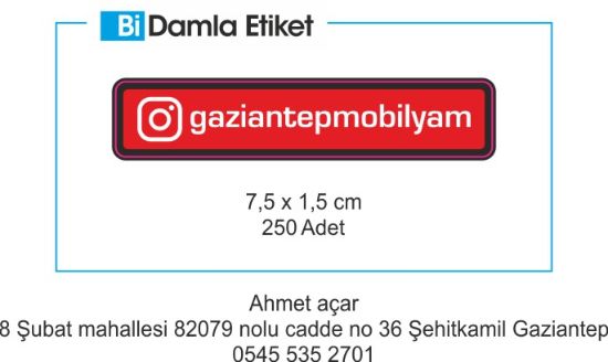 Sobe Reklam Normal Kesimli Damla Etiketler