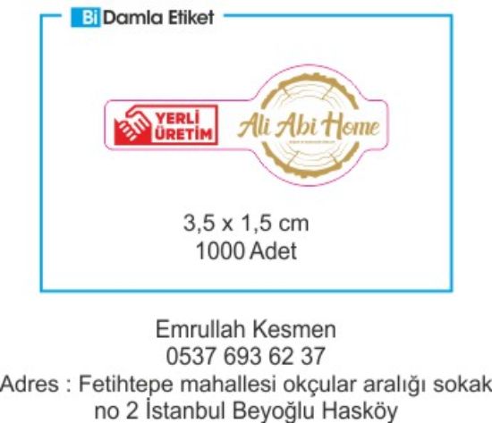 Sobe Reklam Normal Kesimli Damla Etiketler