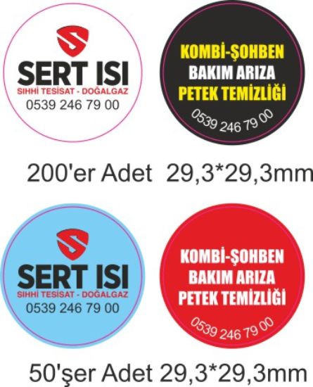 Sobe Reklam Normal Kesimli Damla Etiketler