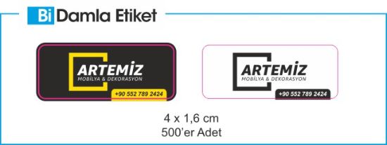 Sobe Reklam Normal Kesimli Damla Etiketler