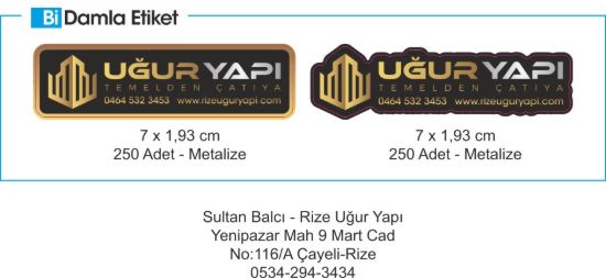 Sobe Reklam Normal Kesimli Damla Etiketler
