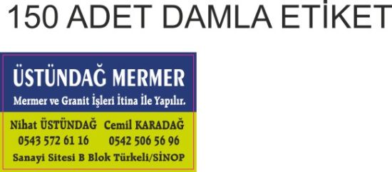 Sobe Reklam Normal Kesimli Damla Etiketler