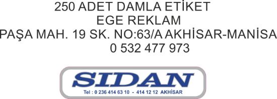 Sobe Reklam Normal Kesimli Damla Etiketler