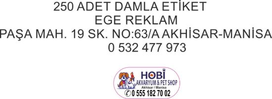 Sobe Reklam Normal Kesimli Damla Etiketler