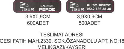 Sobe Reklam Normal Kesimli Damla Etiketler