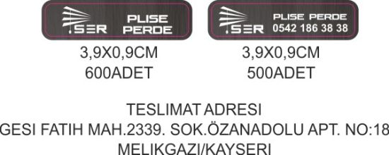 Sobe Reklam Normal Kesimli Damla Etiketler