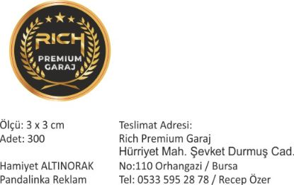 Sobe Reklam Normal Kesimli Damla Etiketler
