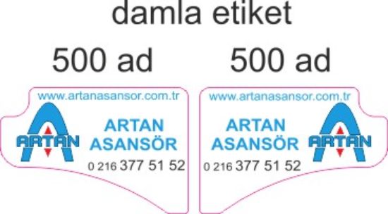Sobe Reklam Normal Kesimli Damla Etiketler
