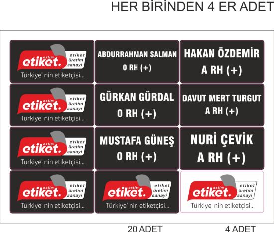 Sobe Reklam Normal Kesimli Damla Etiketler