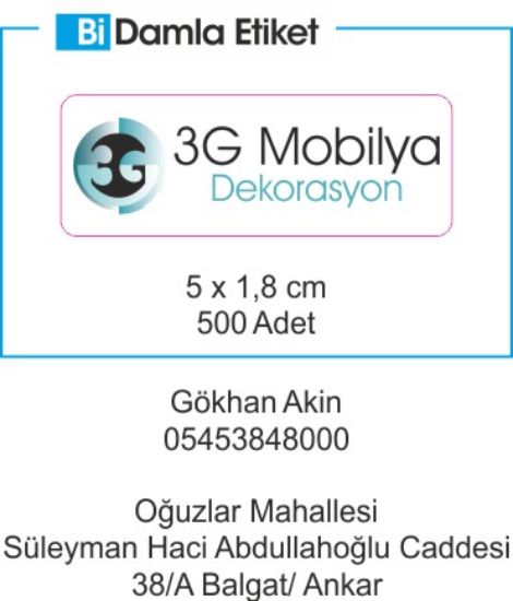 Sobe Reklam Normal Kesimli Damla Etiketler