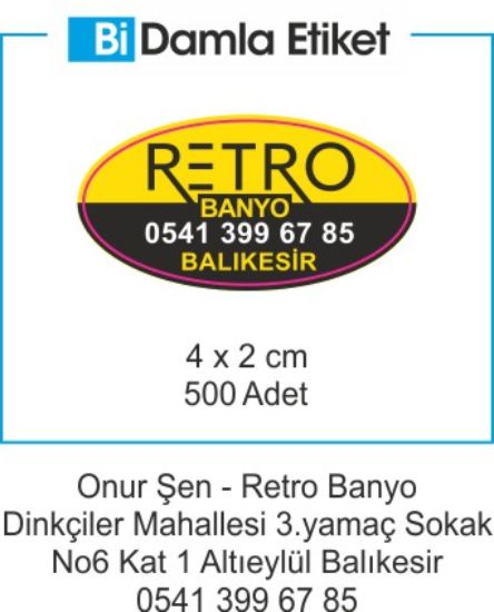 Sobe Reklam Normal Kesimli Damla Etiketler