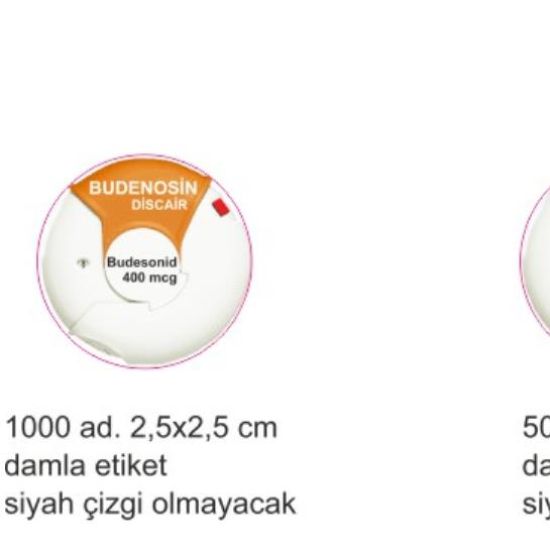 Sobe Reklam Normal Kesimli Damla Etiketler