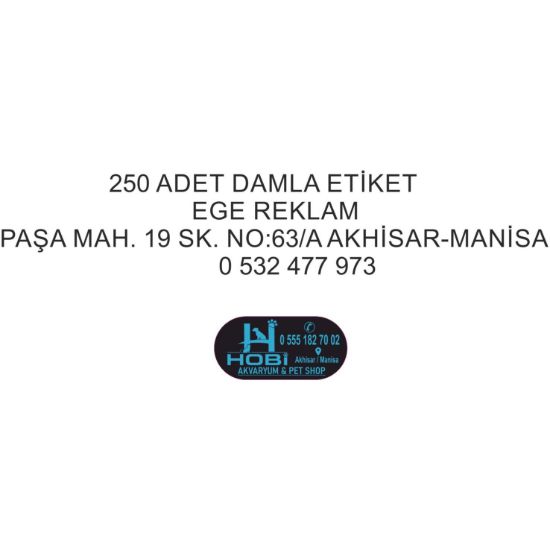 Sobe Reklam Normal Kesimli Damla Etiketler