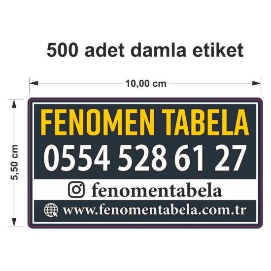 Sobe Reklam Normal Kesimli Damla Etiketler