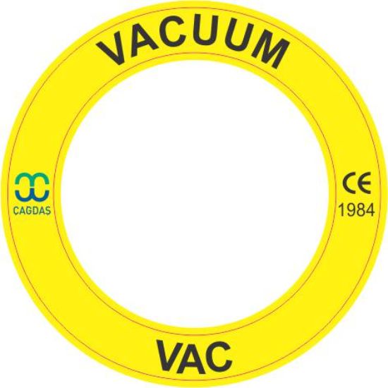 Vacuum Dış : 38,4  İç : 29,1 mm ebatında PVC Opak Halka Damla Etiketler resmi