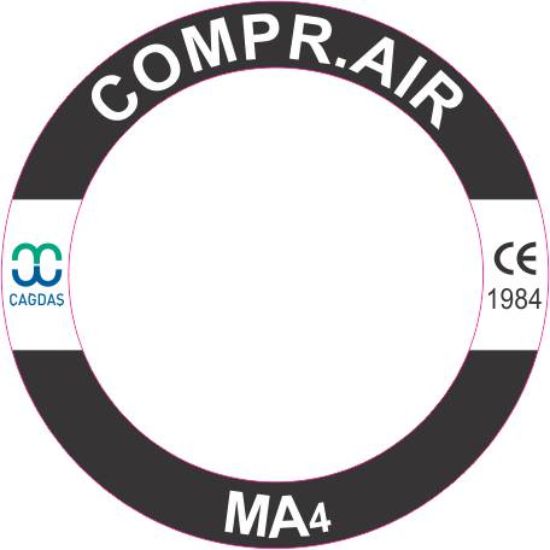 MA4 Dış : 38,4  İç : 29,1 mm ebatında PVC Opak Halka Damla Etiketler resmi