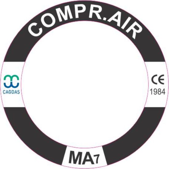 Ma7 Dış : 38,4  İç : 29,1 mm ebatında PVC Opak Halka Damla Etiketler resmi