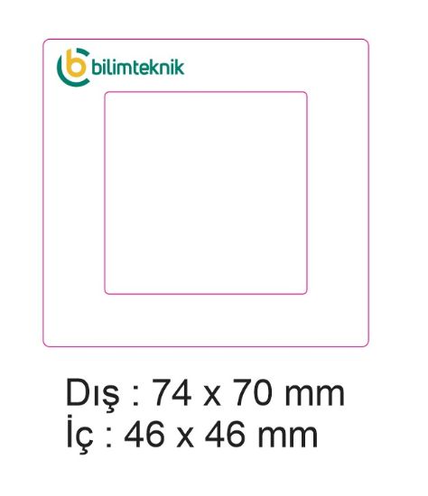 74 x 70 mm ebatında PVC Opak Halka Damla Etiketler - kopyala resmi
