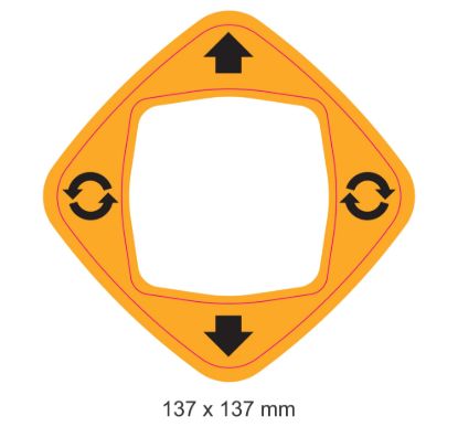137 x 137 mm En (mm): 137 Boy (mm): 137 Folyo Türü: PVC Opak Folyo Baskı Türü: EcoSolvent CMYK BASKI resmi