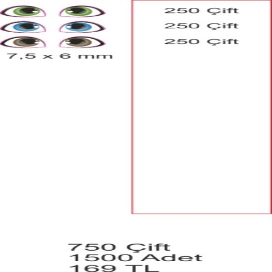 R05 750 Çift (1500 Adet) 7,5 x 6 mm ebatında PVC Opak  Damla Etiketler resmi
